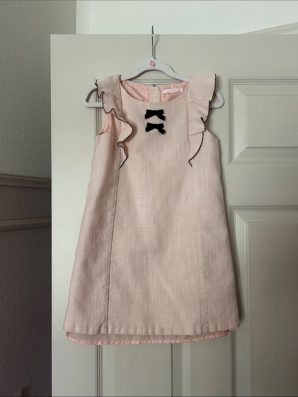 Janie and Jack Girls' Pink Ruffle Bow A-Line Dress